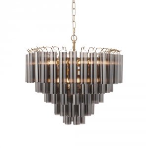 Szklana lampa wisząca rurki szara okrągła designerska nowoczesna Toulouse 114197 ENDON