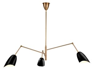Lampa wisząca 3-ramienna regulowane klosze ozdobna metalowa czarna designerska elegancka uniwersalna RAGNO ST-8625P black Step Into Design