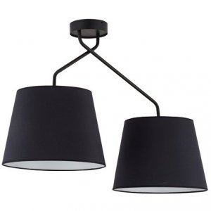 Lampa Sufitowa Abażurowa Czarna LIZBONA 32115 SIGMA