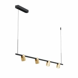 Lampa wisząca Slide Long do salonu do biura PL0124-BS Yaskr szczotkowany mosiądz 3000K
