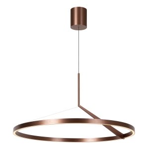 Lampa wisząca LED aluminiowa brązowa okrąg klasyczna minimalistyczna ściemnialna APPLAUSE 23400/80/96 Lucide