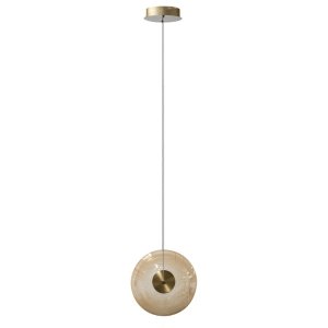 Designerska lampa wisząca ANDORA PENDANT 1 AMBER Azzardo AZ6882 Bursztynowy Klosz LED