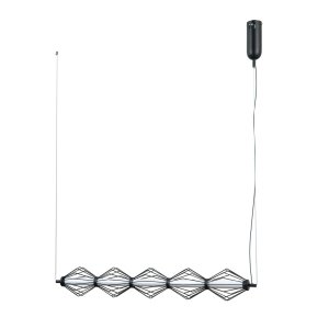 Czarna lampa wisząca nowoczesna listwa led Sevil Italux PND-34403-5-BK