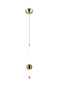 Lampa wisząca LED tuba z kulą złota designerska uniwersalna dekoracyjna ściemnialna MELITA 331510108 Trio