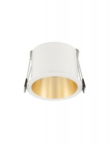 Biało-złota okrągła oprawa sufitowa podtynkowa wpuszczana GU10 minimalistyczna Luces Exclusivas