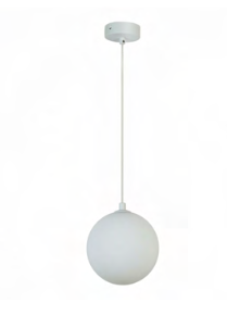 Biała lampa wisząca szklany opalowy klosz kula 15cm BUBBLES 1 AZ5953 + AZ6731 Azzardo 