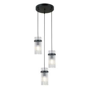 Lampa wisząca Italux Merto PND-40930-3A-BK Czarna 3-płomienna Nowoczesna 3xE14