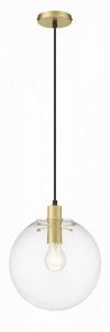 NOWOCZESNA SZKLANA LAMPA WISZĄCA LIGHT PRESTIGE PUERTO LP-004/1P M GD ZŁOTY ZWIS SZKLANA KULA