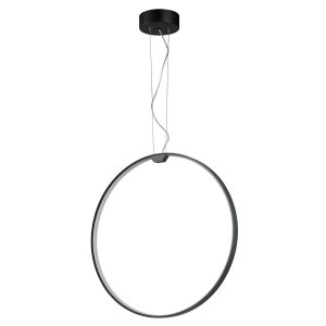 Czarna lampa wisząca 50cm okrąg LED nowoczesna uniwersalna minimalistyczna aluminiowa ACIRCULO ST-10453P-D500A black Step Into Design