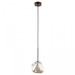 Brązowa lampa wisząca szklana kula z wgłębieniami designerska dekoracyjna 1xG9 LAVA 11025 TK-LIGHTING