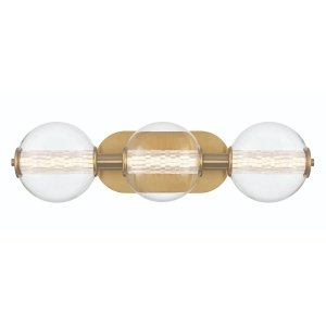 Kinkiet szklany szczotkowane złoto Atomo Elstead Lighting QN-ATOMO-3W-BG