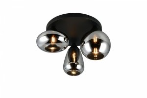 Nowoczesny plafon lampa sufitowa czarna szklane klosze uniwersalna minimalistyczna LUMINA 617030332 Trio