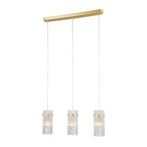 Lampa wisząca Italux Merto PND-40930-3B-GD Złota Listwa 3xE14 nad wyspę stół