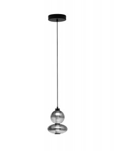 Szara owalna lampa wisząca szklana LED 12W 3000K jadalniana nad stół, wyspę LUIS LE44220 Luces Exclusivas