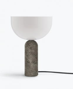 Lampka stołowa nocna półokrągła szary marmur nowoczesna designerska dekoracyjna na komodę 35cm Kizu 20422 New Works