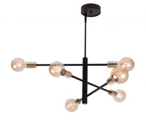 Lampa Wisząca Loft Czarno-Złota SIGMA ONYX 6 31920