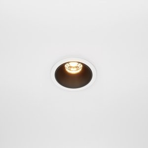 Lampa wpuszczana w sufit minimalistyczna aluminium biało-czarna okrągła Alfa LED MAYTONI DL043-01-10W2.7K-RD-WB-DE
