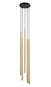 Złota  lampa wisząca sopel lux długi V Sigma 40749 lampa nad stół nad wyspę złote rurki 