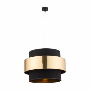 Czarno złota lampa wisząca dekoracyjny podwójny abażur w stylu hampton nad stół do salonu jadalni sypialni CALISTO 3 4706 50cm TK-Lighting