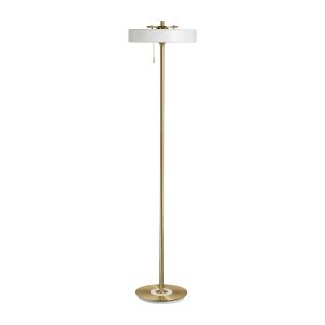 Biała lampa podłogowa stojąca okrągła szklana minimalistyczna klasyczna nowoczesna uniwersalna ARTDECO MF8872 white Step Into Design