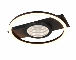 Nowoczesna lampa sufitowa LED czarna metalowa prostokąt okrąg klasyczna minimalistyczna designerska WHEELER R64801132 Rl