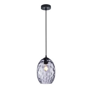 Lampa wisząca Italux Novala PND-3031-1-BK-SG Czarna Dymione szkło Loft