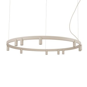 Geometryczna Lampa wisząca FOURTY ROUND LED XI Nowodvorski 12287 Nowoczesny żyrandol minimalistyczny Beżowy
