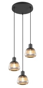 Szykowna Lampa Wisząca W Stylu Retro Ze Szklanym Kloszem TARIFA 362830332 TRIO