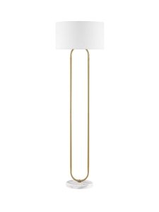 Lampa stojąca podłogowa biały abażur podstawa marmurowa dekoracyjna do salonu Luces Exclusivas