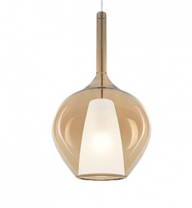 Szklana bursztynowa lampa wisząca nowoczesna designerska salonowa dekoracyjna Kalique sp1-1 d28 359526 Ideal Lux 