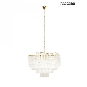 Złota lampa wisząca żyrandol do salonu w stylu glamour kryształowa LUMA 60 MSE1501100568 MOOSEE