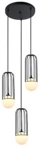 LAMPA WISZĄCA DESIGN ITALUX SIMON MDM-3938/3 BK CZARNA INDUSTRIALNA