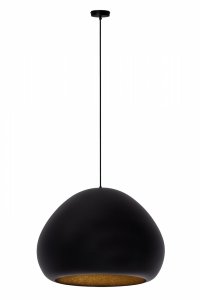 Czarna lampa wisząca Lava Sigma 41077 nad stół jadalniana klosz kopuła czarny kompozyt mineralny