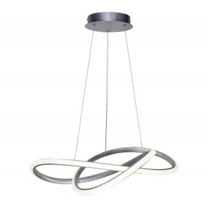 Lampa wisząca falista LED srebrna dekoracyjna w nowoczesnym stylu zmiana barwy światła Almera PND-64728-SILV Italux