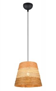 Lampa wisząca pleciona z przędzy brązowa owalna boho rystykalna industrialna minimalistyczna nad stół do salonu sypialni JOELINE R31731926 Rl