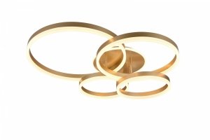 Lampa sufitowa plafon LED złoty okrągły z pierścieniami nowoczesny możliwość ściemniania DRAKE 632210479 Trio