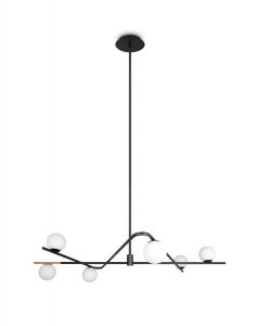 Lampa wisząca dekoracyjna czarno złota w nowoczesnym stylu szklane klosze kule FLAMING 368900680 TRIO SELECT