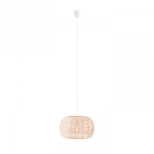 Biała Lampa Wisząca Bawełniana PRASLIN P0583 MAXLIGHT
