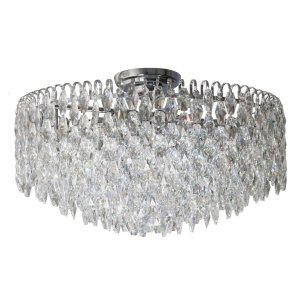 Plafon Azzardo Burano 60 Top Chrome AZ6910 LED 48W Duża Lampa Sufitowa Glamour Kryształowa