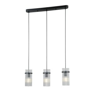 Lampa wisząca Italux Merto PND-40930-3B-BK Złota Listwa 3xE14 nad wyspę stół