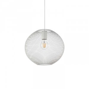 Metalowa Designerska Lampa Wisząca Biała NET SP1 D29 328102 IDEAL LUX