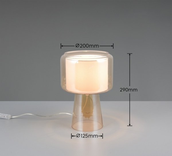 Lampka nocna stołowa szklana miedziana minimalistyczna klasyczna ROCKA 519900113 Trio
