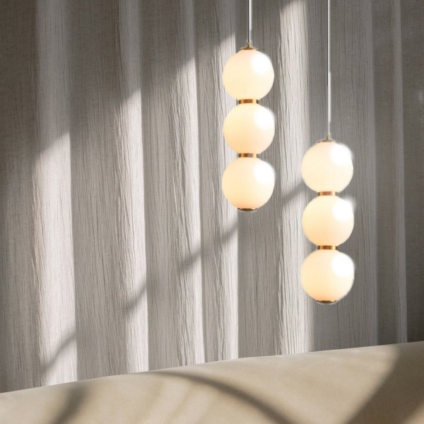 Designerska złota lampa wisząca dekoracyjne szklane kule w stylu Art Deco PERLA LED ST-CP231222-3L gold