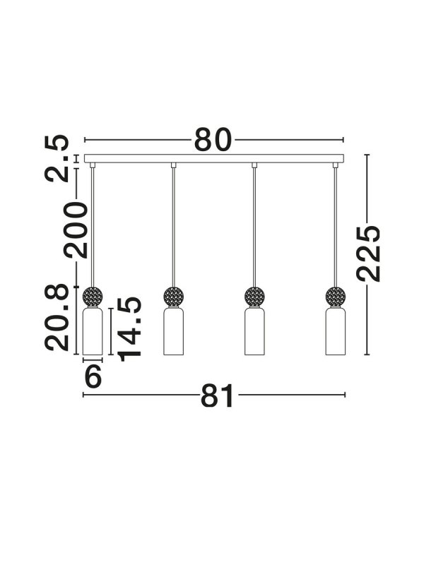 Nowoczesna czarna lampa wisząca 4 źródła światła podłużny szklany klosz ozdobna kula z kamienia minimalistyczna designerska Luces Exclusivas