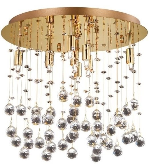 ZŁOTY PLAFON KRYSZTAŁOWY IDEAL LUX  MOONLIGHT PL8 080932 LAMPA KRYSZTAŁOWA GLAMOUR