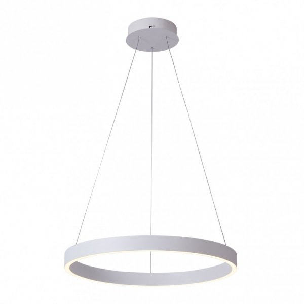 Biała Nowoczesna Okrągła Lampa Wisząca LED BRASCO DOWN PND-56215-080RPC-WH-3KS4K-TRDIMM ITALUX