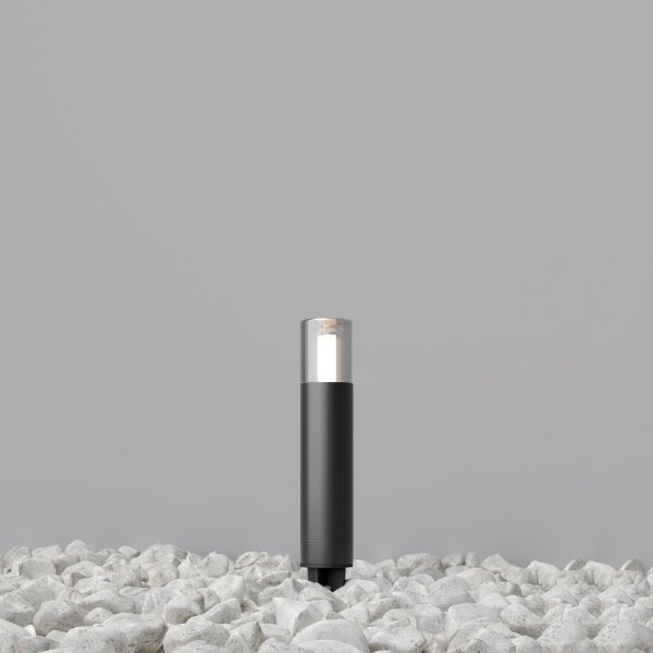 Minimalistyczny słupek ogrodowy zewnętrzna lampa grafitowa tuba Glide MAYTONI O437FL-01GF