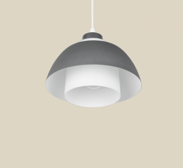 Grafitowa lampa wisząca półokrągły klosz nowoczesna do loftowych wnętrz TILOS R36501042 RL