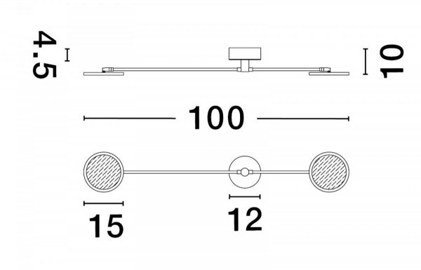 Minimalistyczny Kinkiet Led Czarno Złoty ABOT LE43212 LUCES EXCLUSIVAS