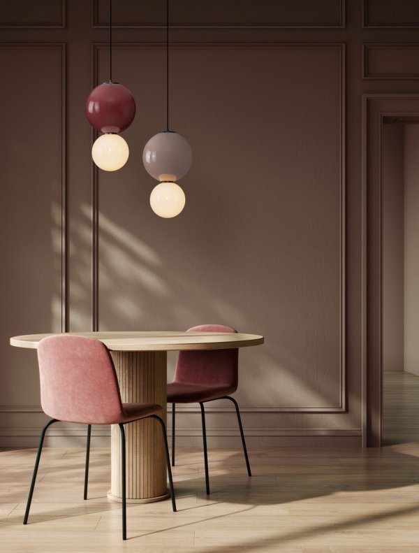 Minimalistyczna lampa wisząca LED szklany klosz kule mokka i biała uniwersalna nowoczesna JORELIA LE45248 Luces Exclusivas